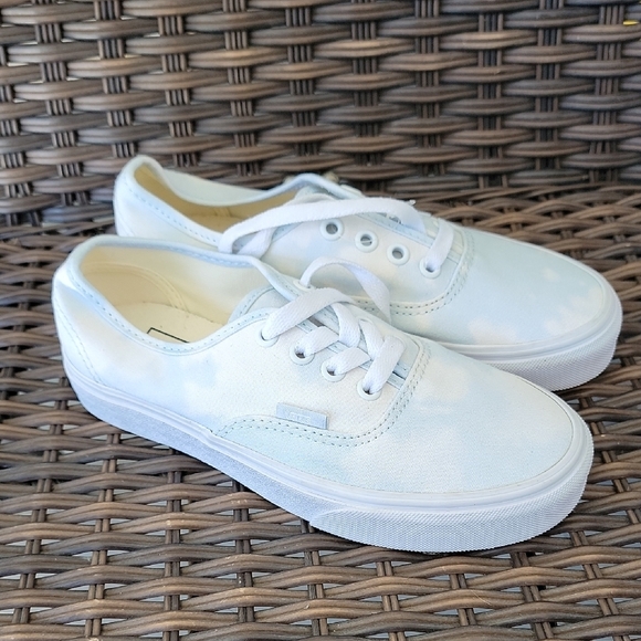 Vans Women's Sneakers in Light Blue and White Size 5.5 Womens 4 Mens - Picture 2 of 9